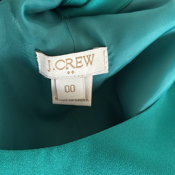 NWOT J. Crew Green Satin Shift Tank Dress - Picture 5 of 7